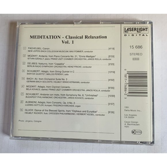 Meditation Classical Relaxation Mozart Schubert Bach CD - Picture 3 of 3